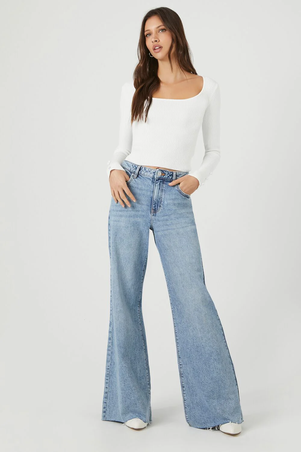 Sweater-Knit Scoop-Neck Crop Top - Image 4