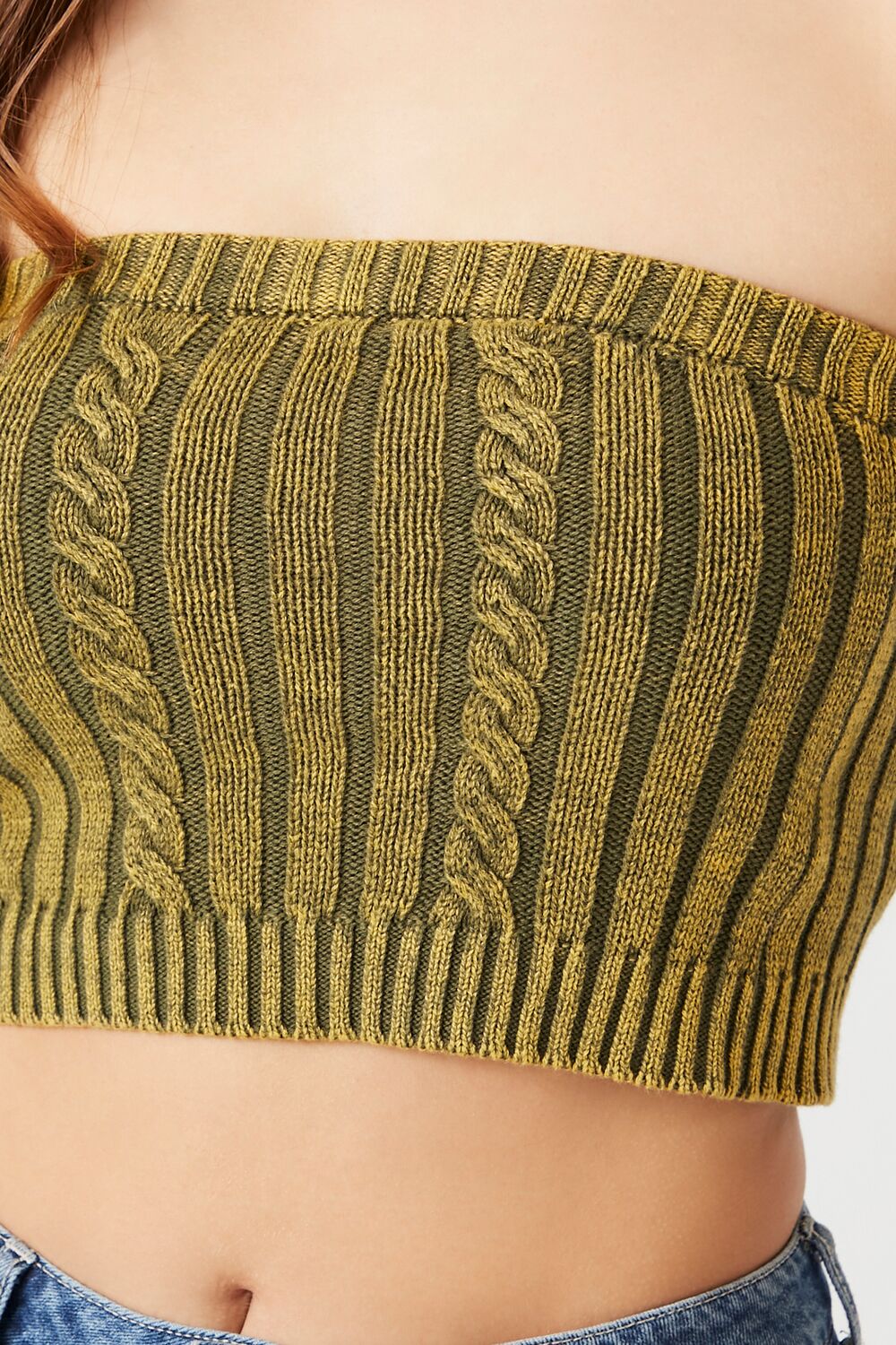 Cable Sweater-Knit Tube Top - Image 10