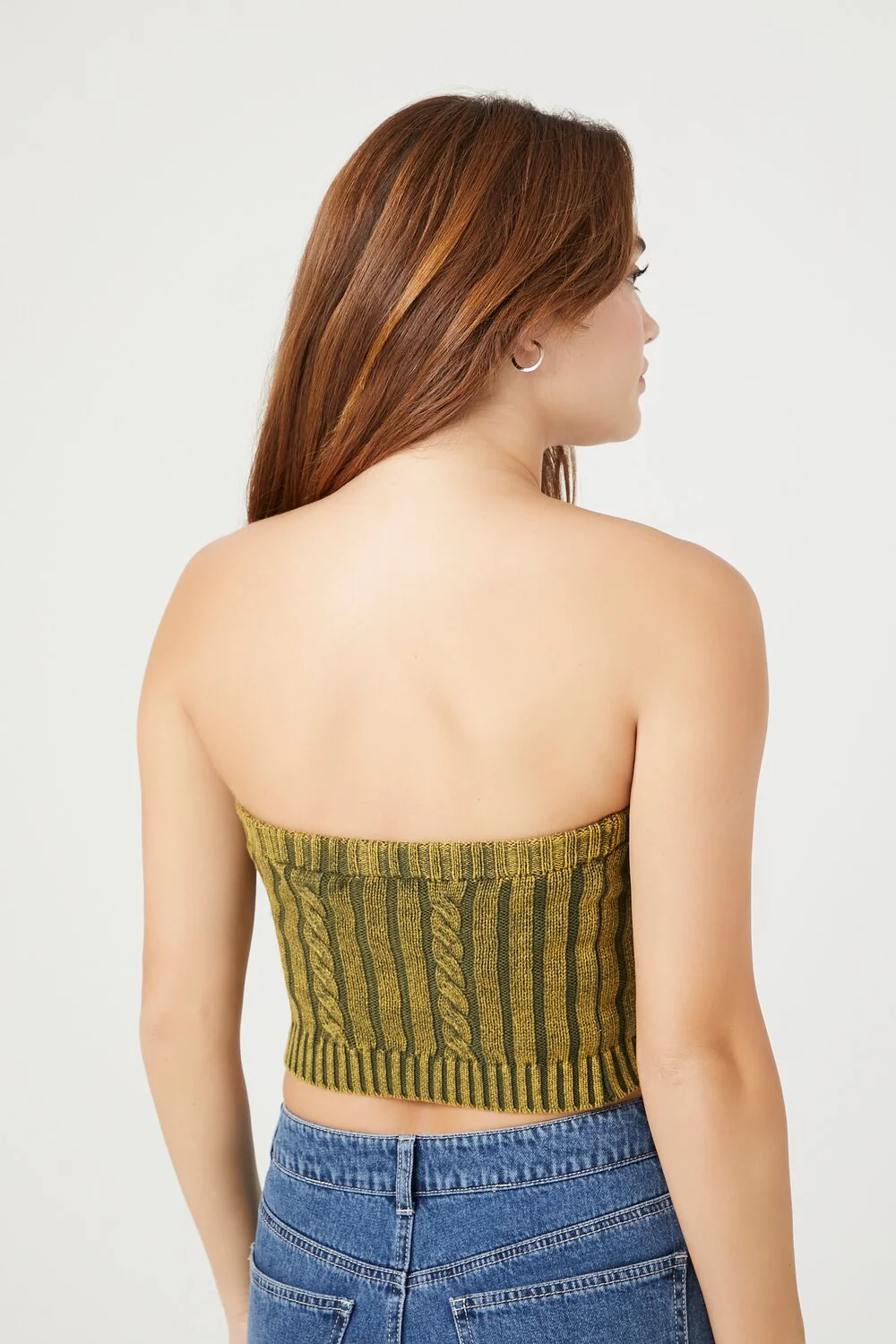 Cable Sweater-Knit Tube Top - Image 8