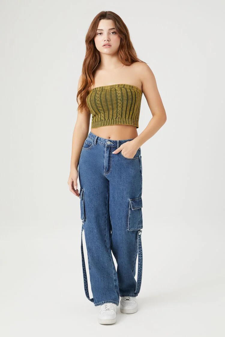 Cable Sweater-Knit Tube Top - Image 9