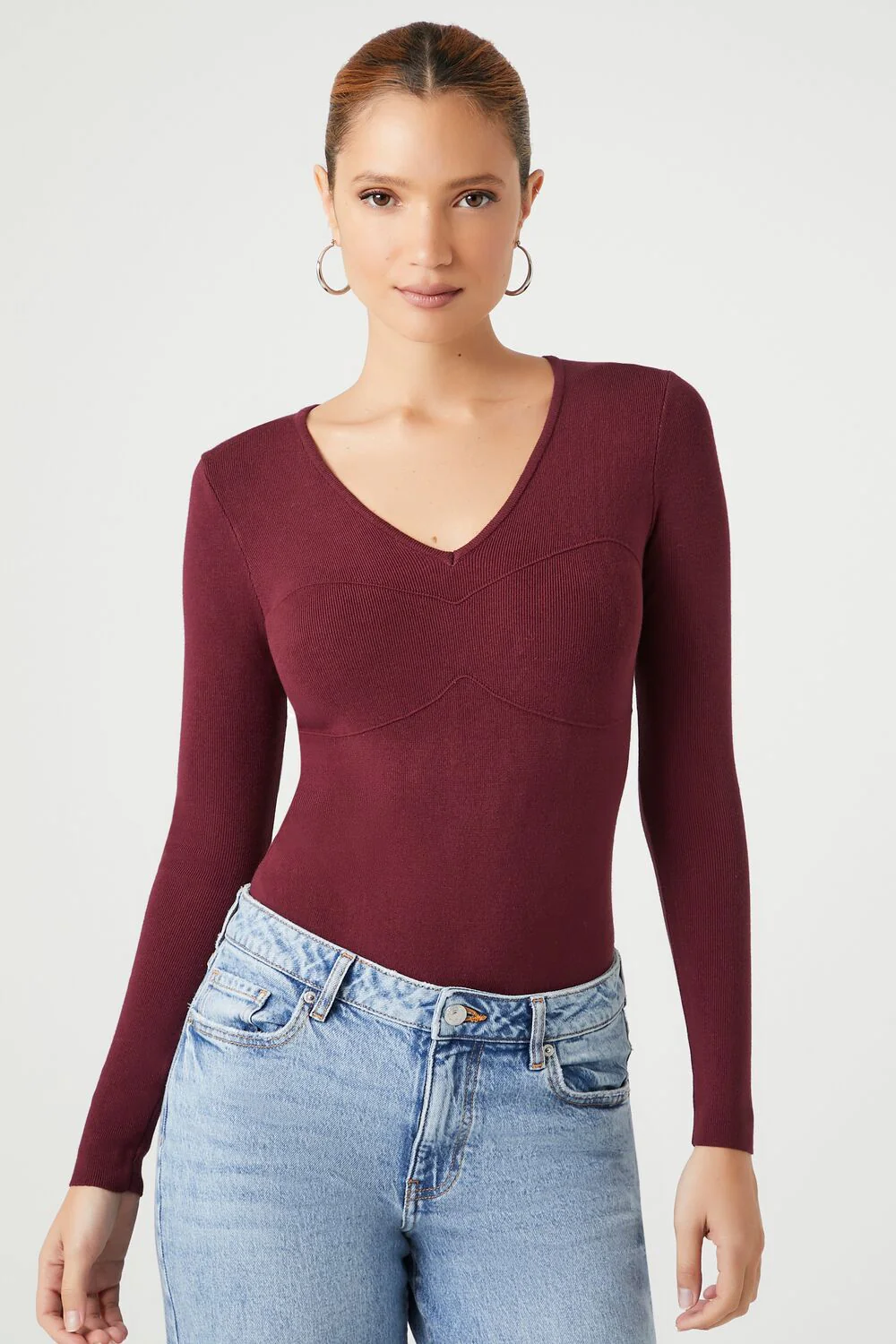 Fitted Sweater-Knit Bodysuit - Image 7