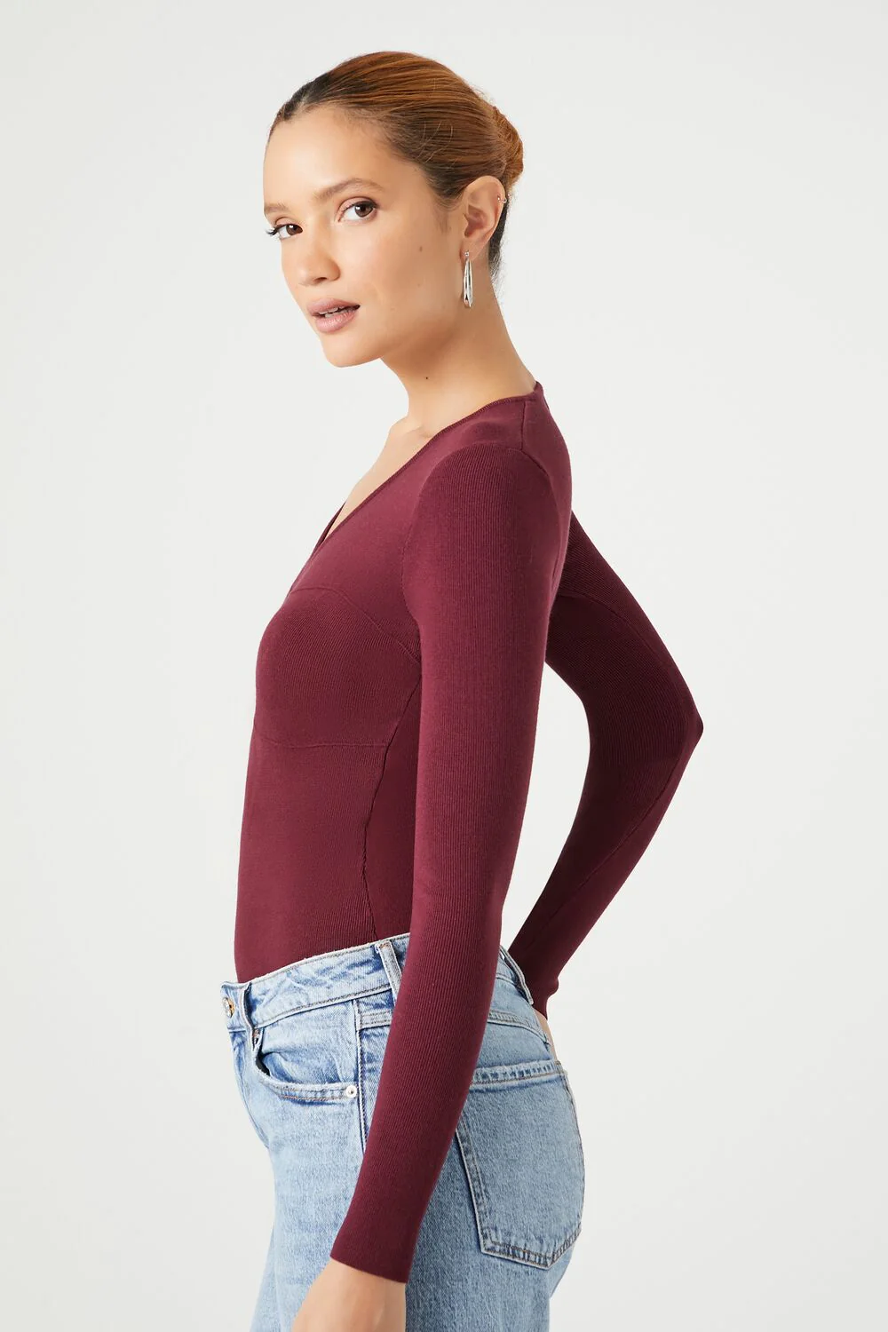 Fitted Sweater-Knit Bodysuit - Image 8