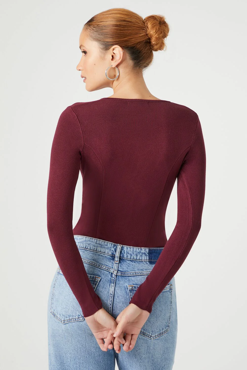Fitted Sweater-Knit Bodysuit - Image 9