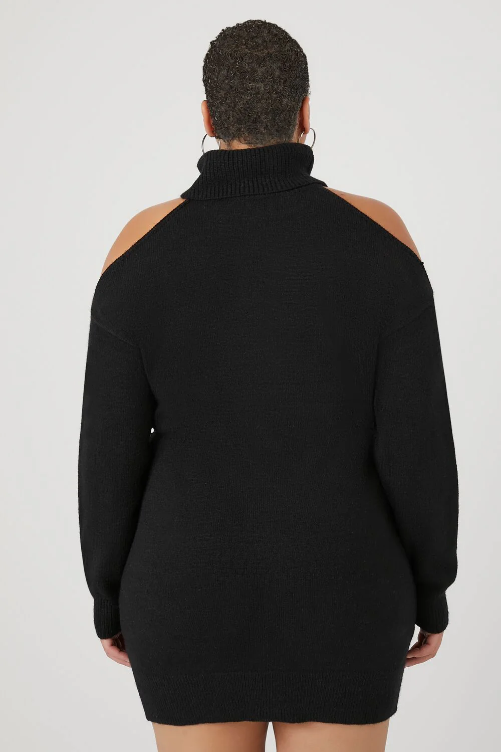 Plus Size Turtleneck Mini Sweater Dress - Image 4