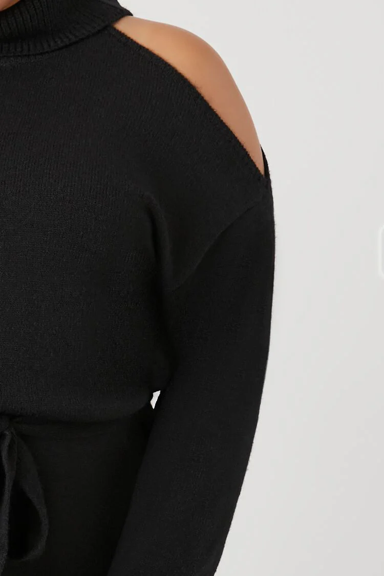 Plus Size Turtleneck Mini Sweater Dress - Image 5