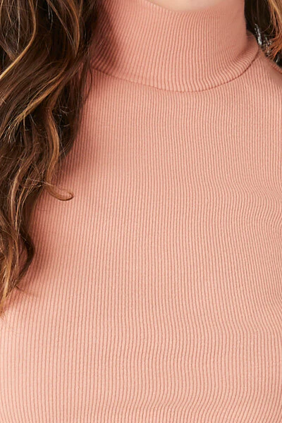 Ribbed Knit Turtleneck Crop Top - Image 10