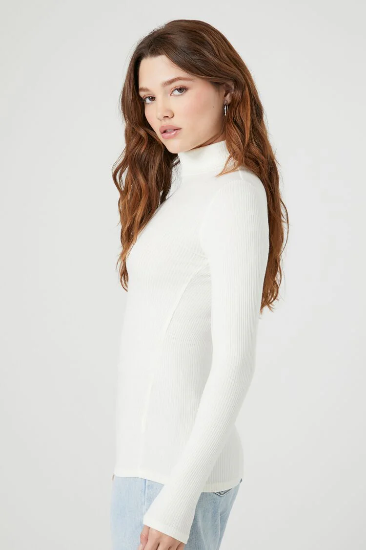 Ribbed Turtleneck Top - Image 2