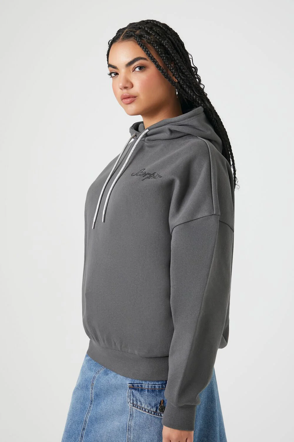 Fleece Rhinestone Scorpio Graphic Hoodie - Image 2