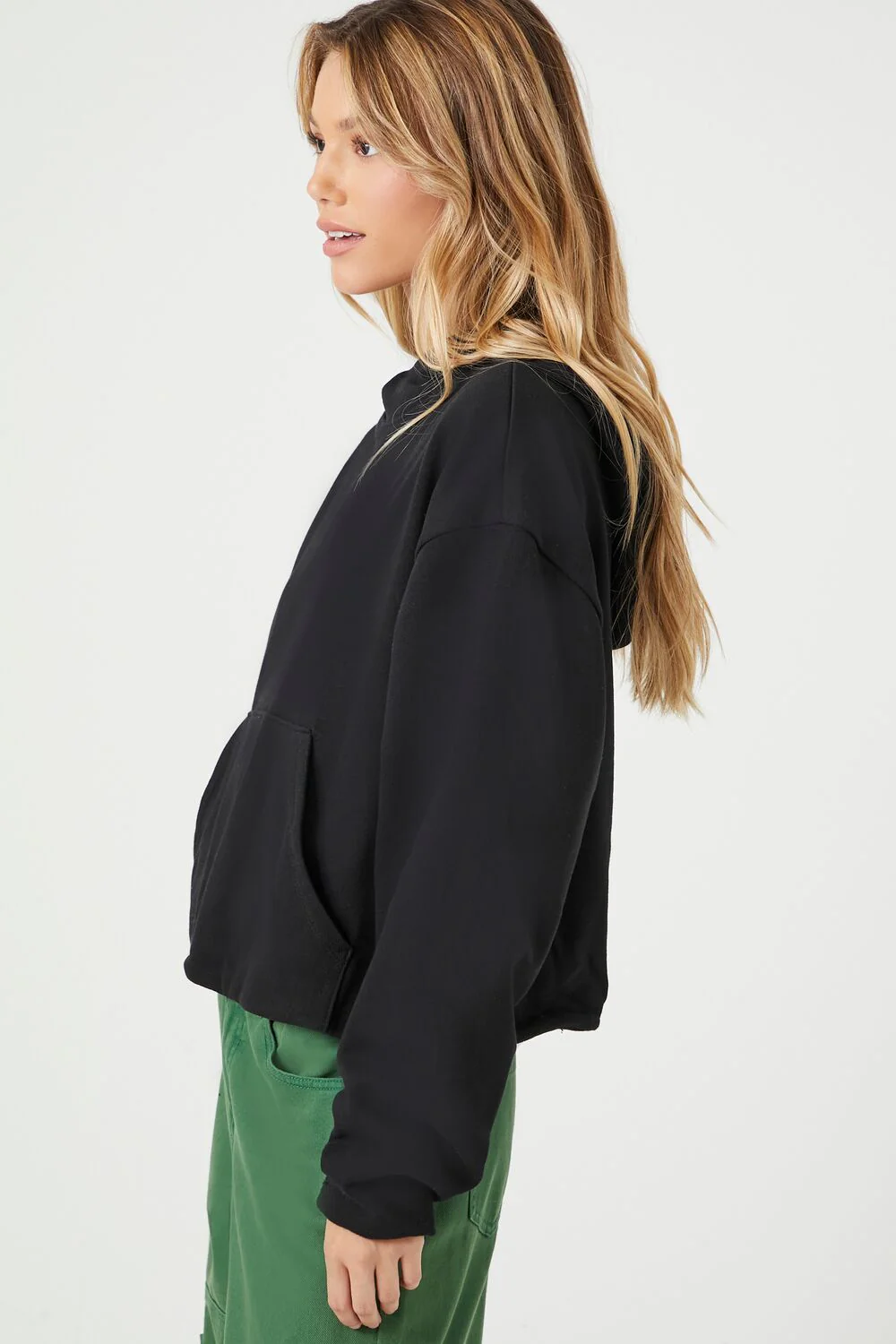 French Terry Drop-Sleeve Hoodie - Image 2