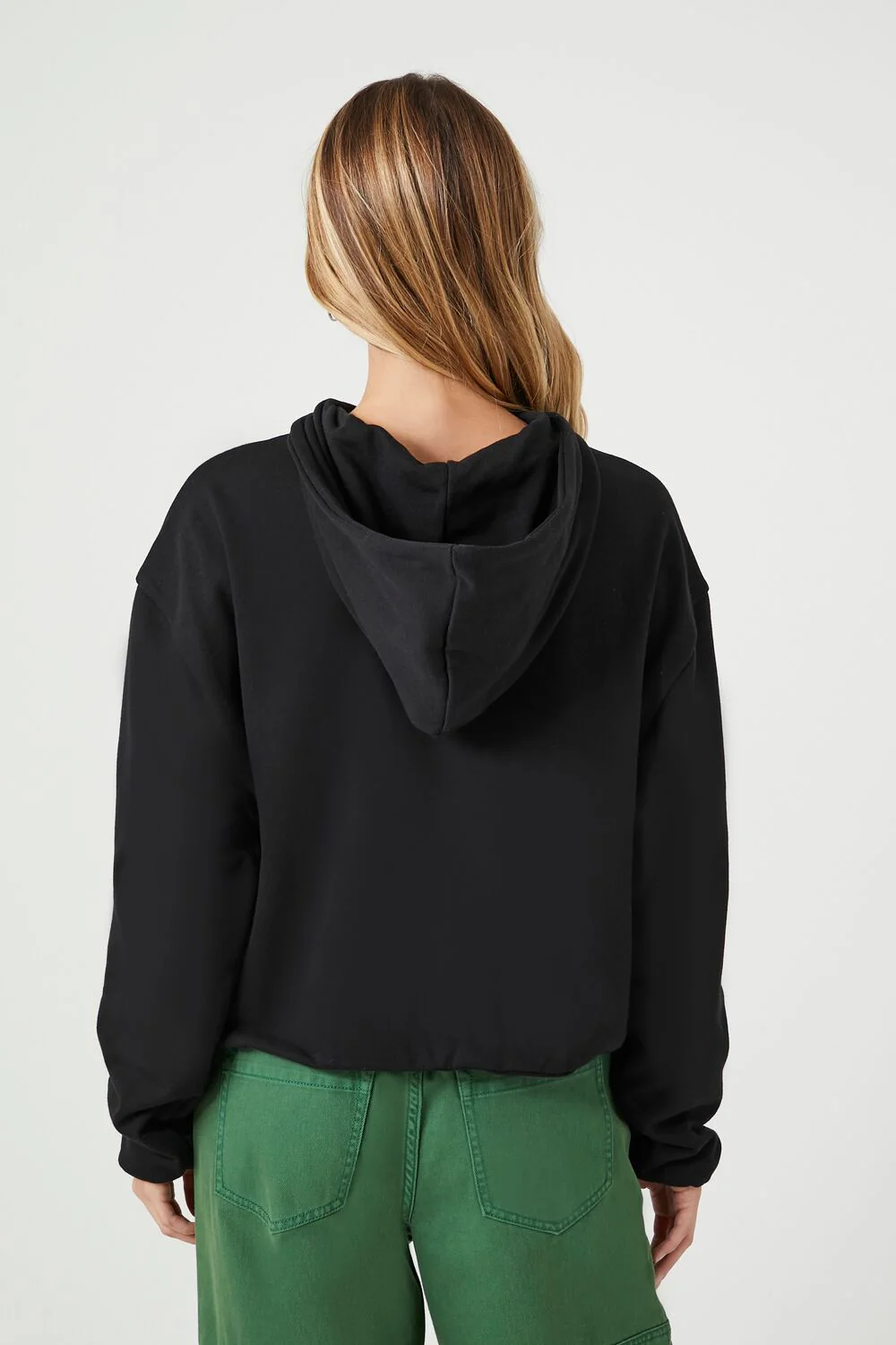 French Terry Drop-Sleeve Hoodie - Image 3