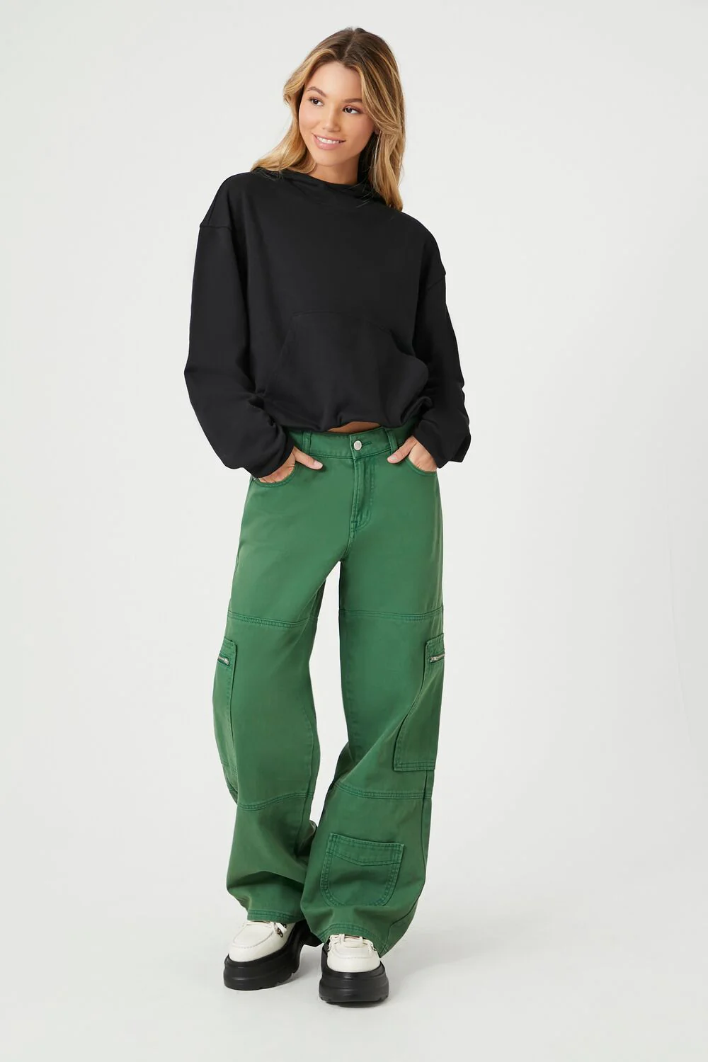French Terry Drop-Sleeve Hoodie - Image 4