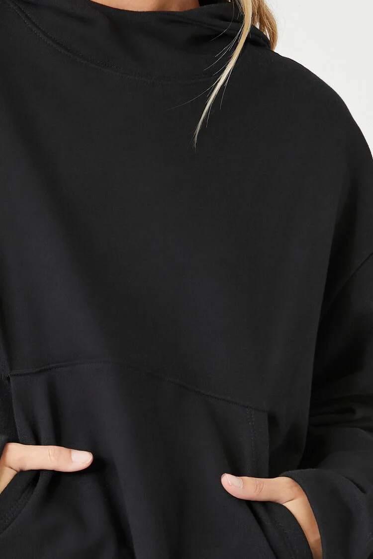 French Terry Drop-Sleeve Hoodie - Image 5