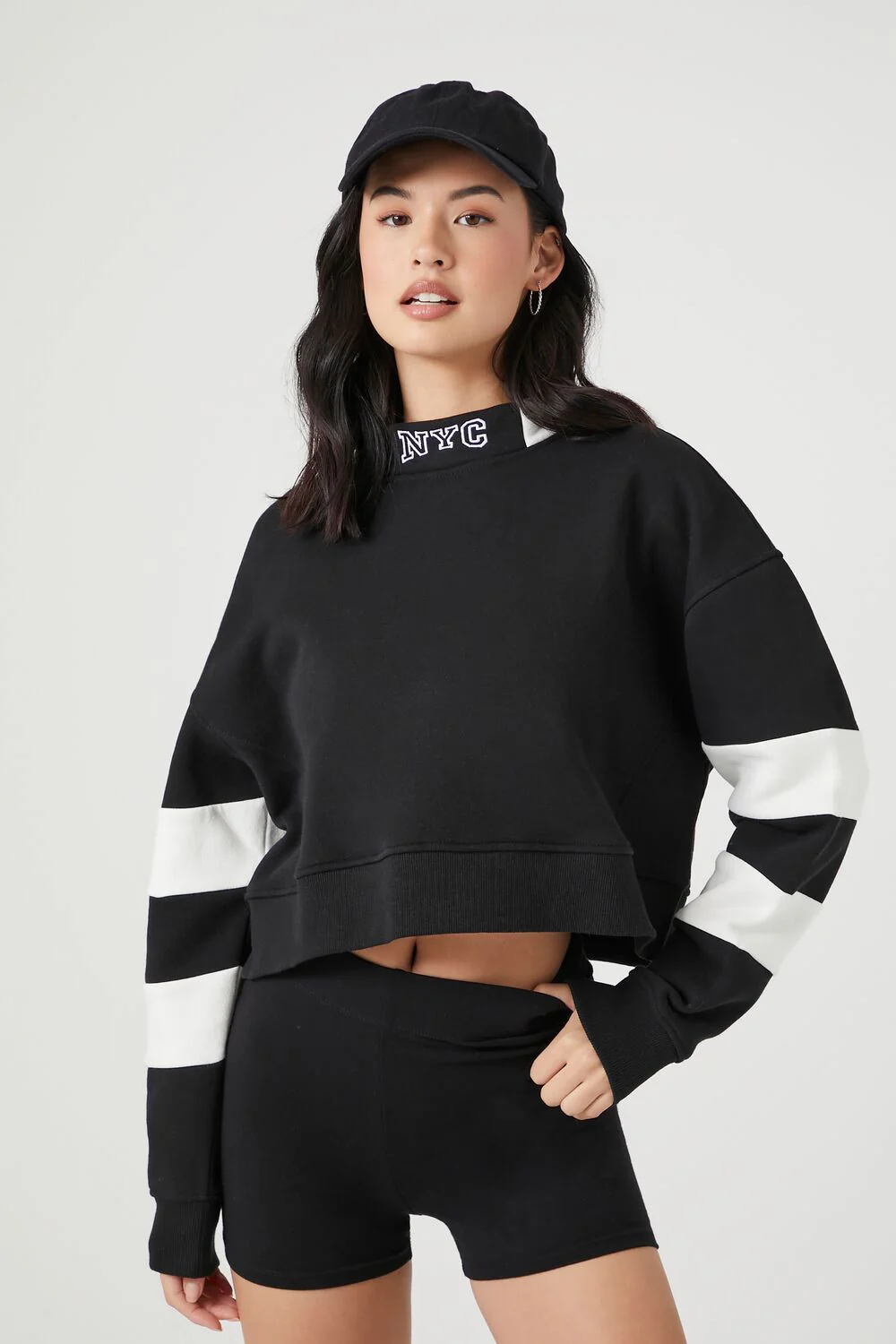 Fleece NYC Striped Graphic Pullover - Image 2