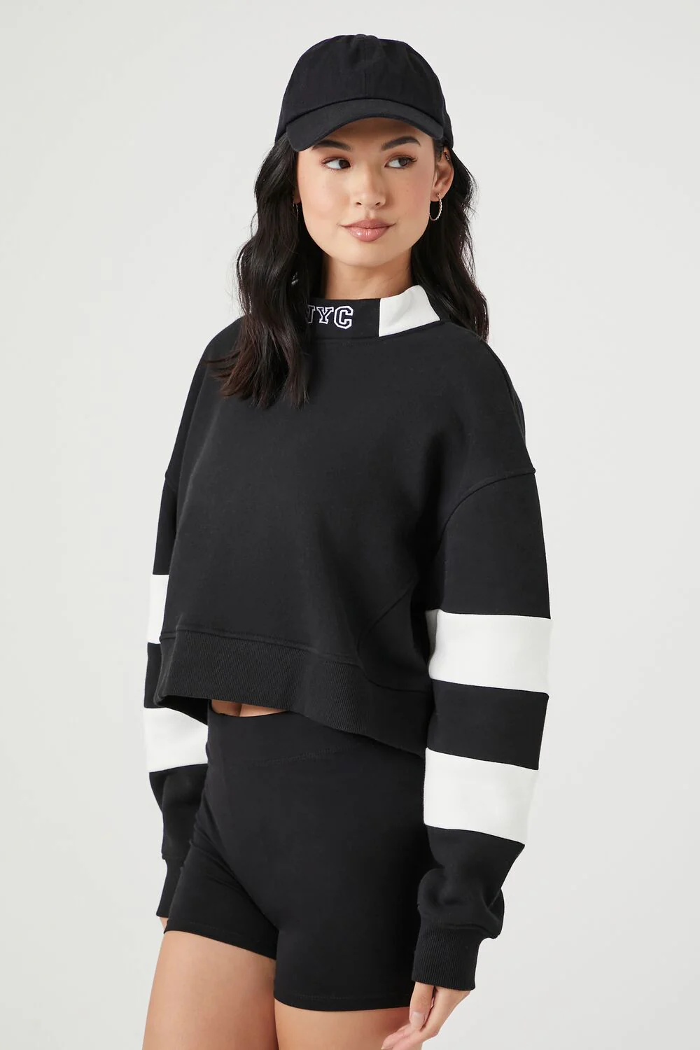 Fleece NYC Striped Graphic Pullover - Image 3