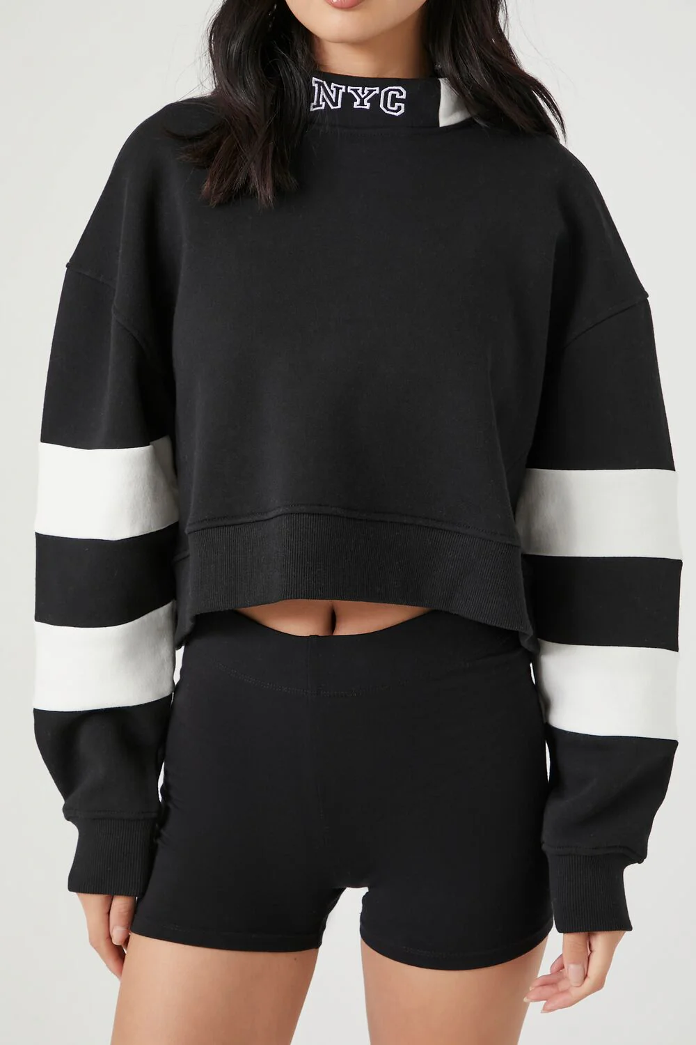 Fleece NYC Striped Graphic Pullover - Image 6