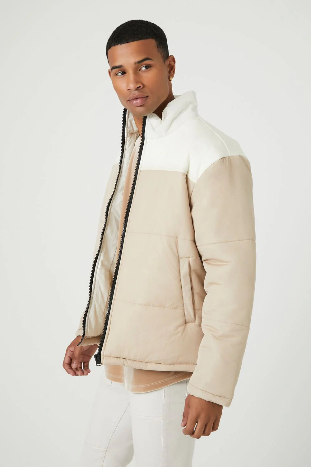 Zip-Up Colorblock Puffer Jacket - Image 2