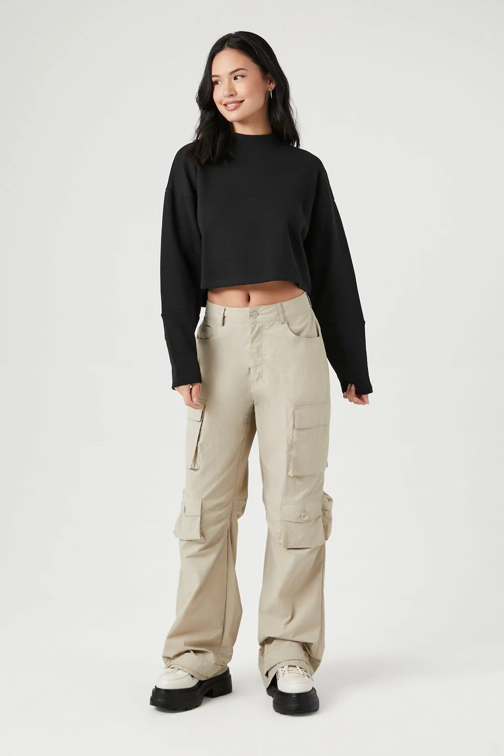 French Terry Cropped Pullover - Image 4