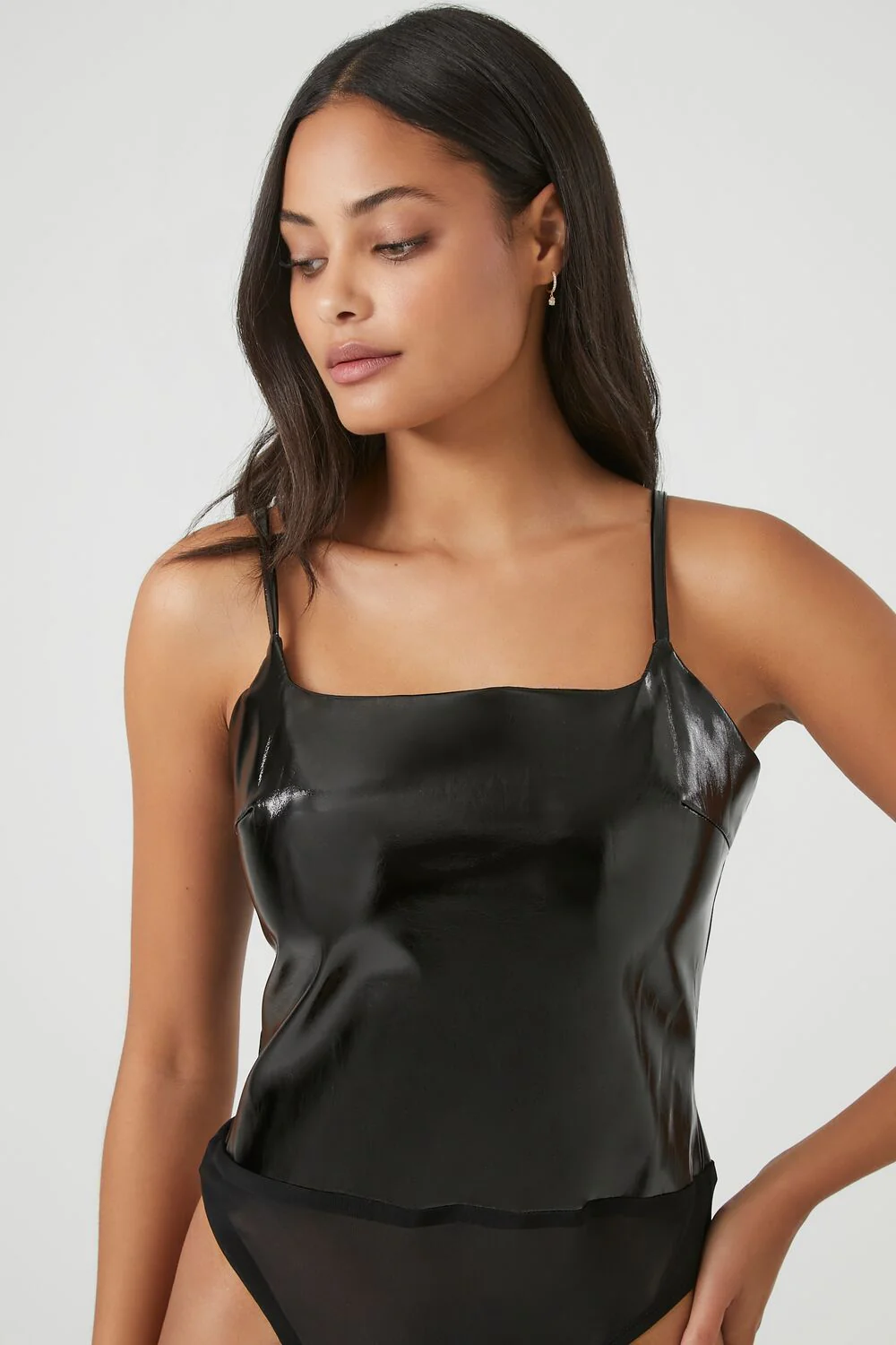 Faux Patent Leather Bodysuit - Image 11