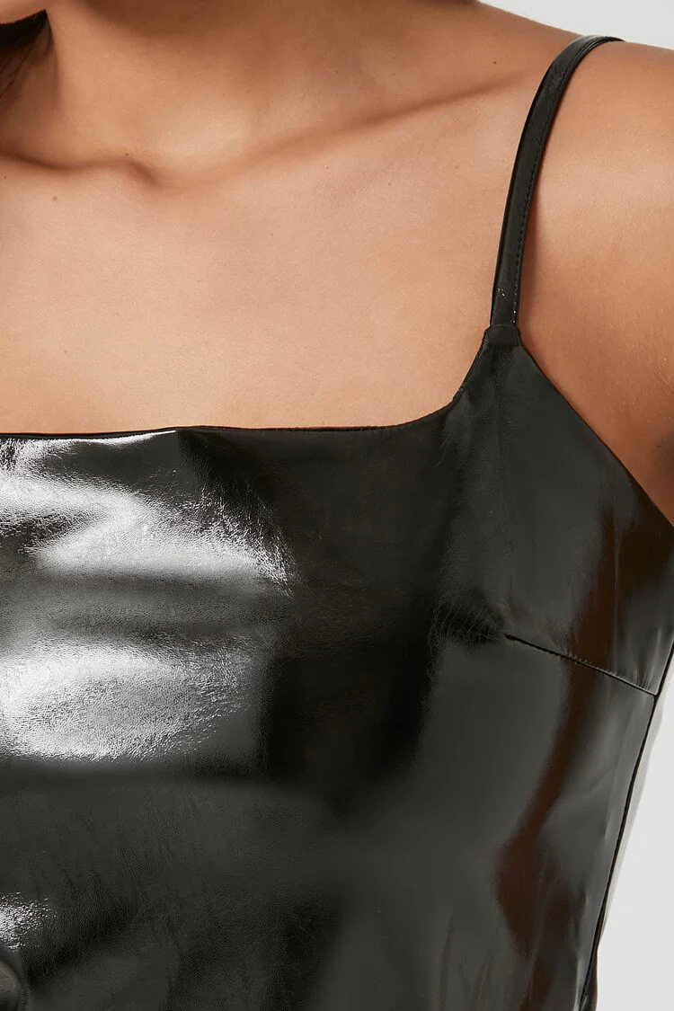 Faux Patent Leather Bodysuit - Image 12