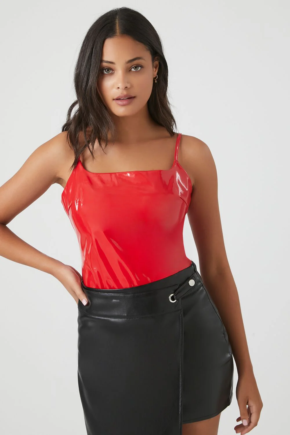 Faux Patent Leather Bodysuit - Image 2