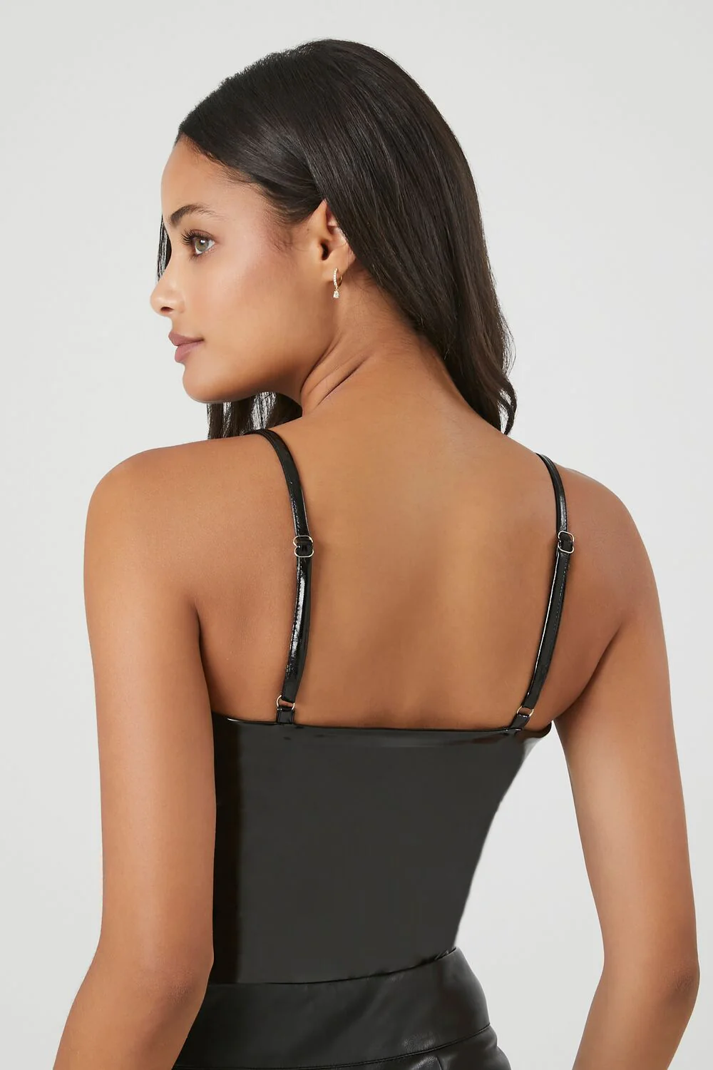 Faux Patent Leather Bodysuit - Image 9