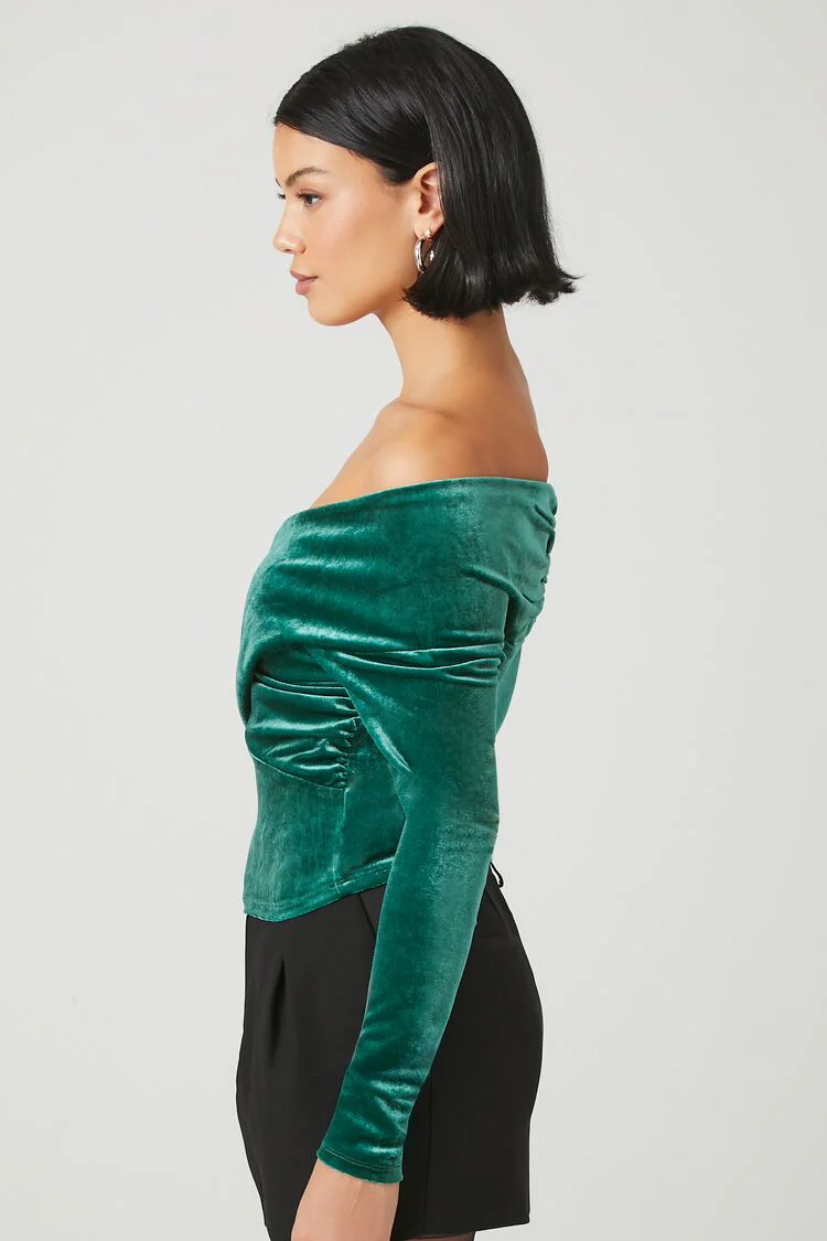 Velvet Off-the-Shoulder Top - Image 2