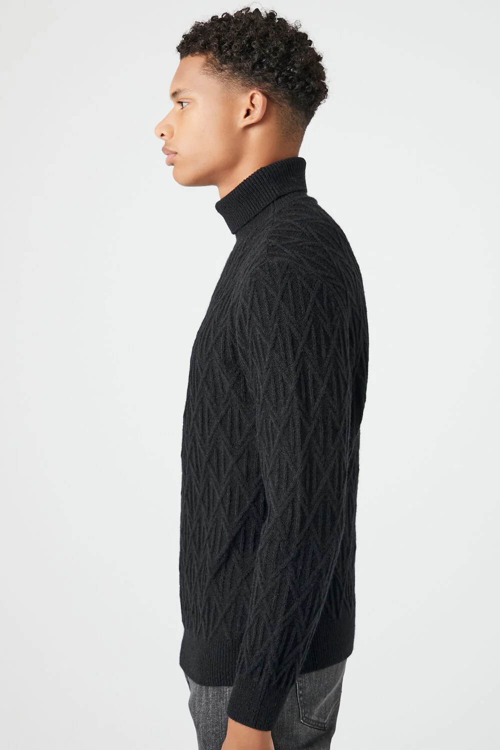 Diamond Knit Turtleneck Sweater - Image 2