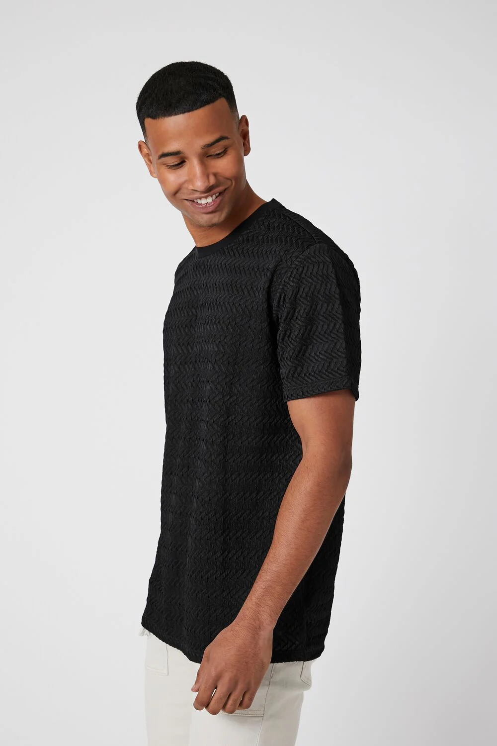 Crinkle Textured Crew Tee - Image 2