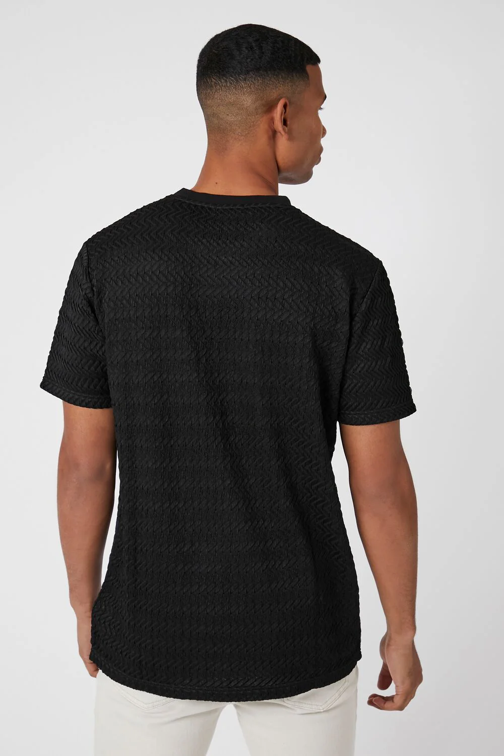 Crinkle Textured Crew Tee - Image 3