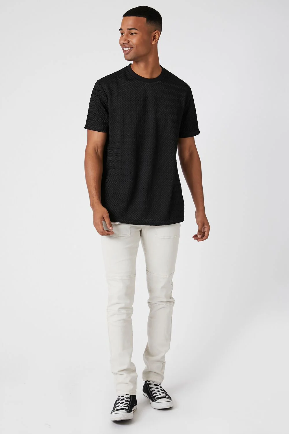 Crinkle Textured Crew Tee - Image 4