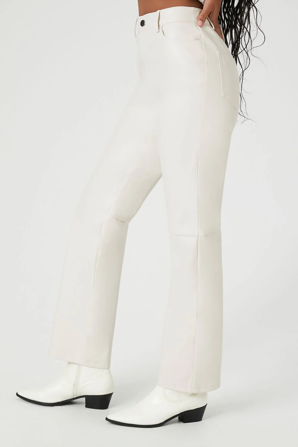 Faux Leather High-Rise Straight Pants - Image 3