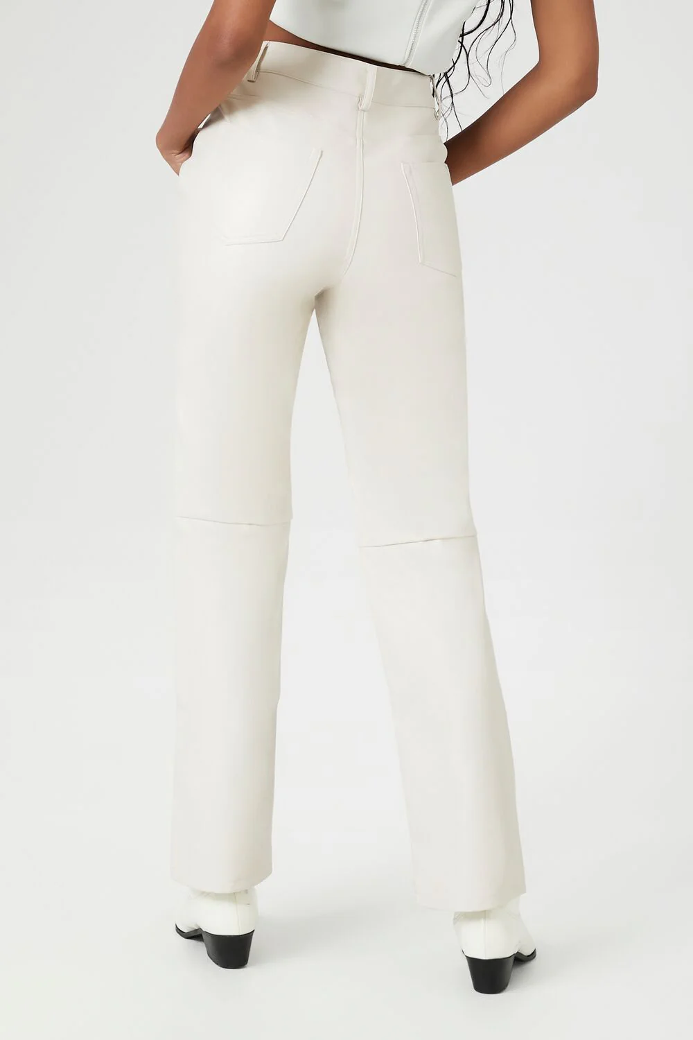 Faux Leather High-Rise Straight Pants - Image 4