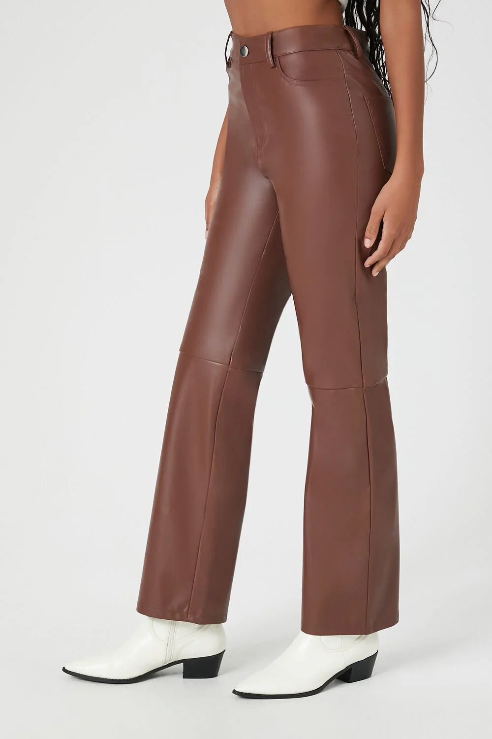 Faux Leather High-Rise Straight Pants - Image 8