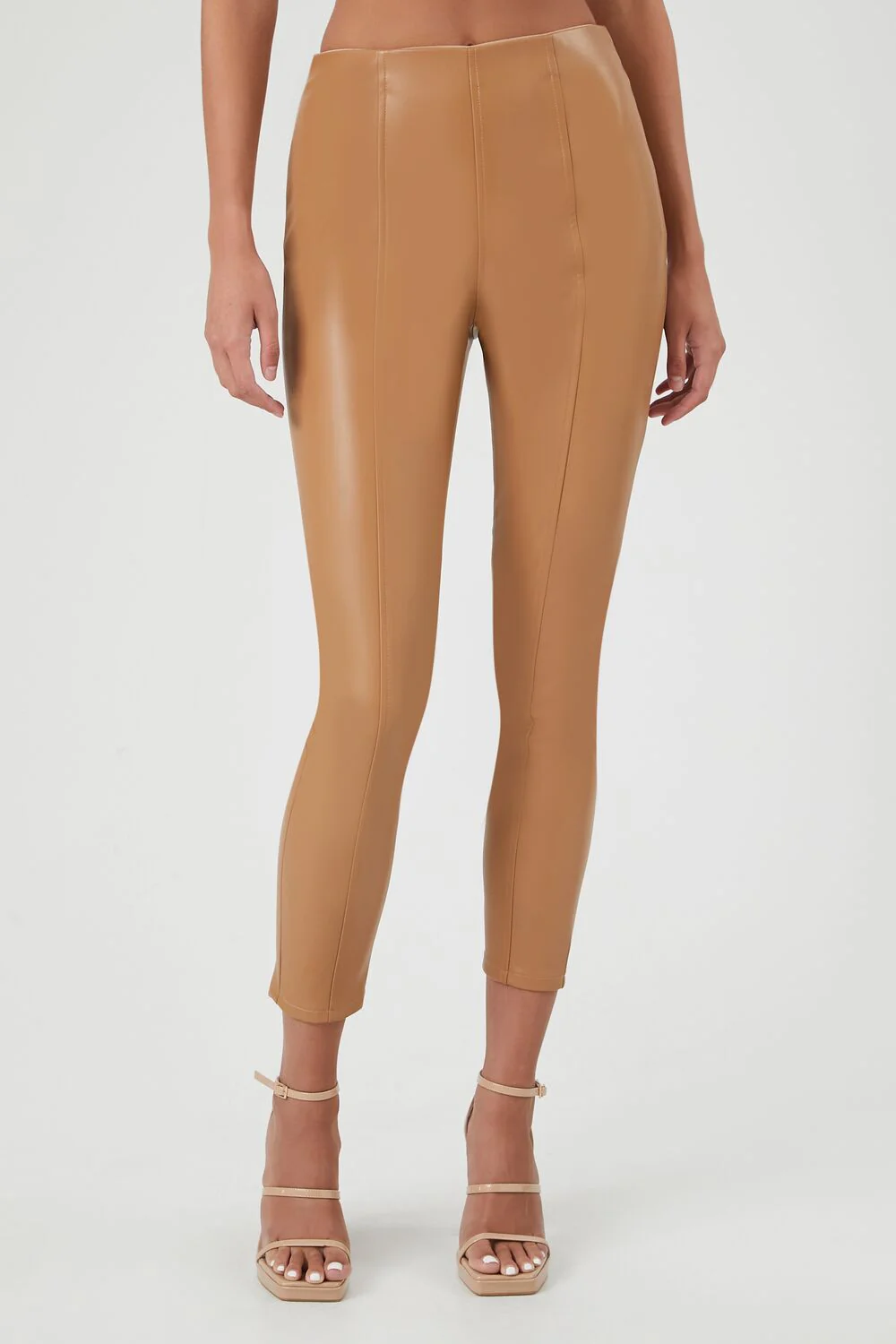 Faux Leather High-Rise Ankle Pants - Image 2