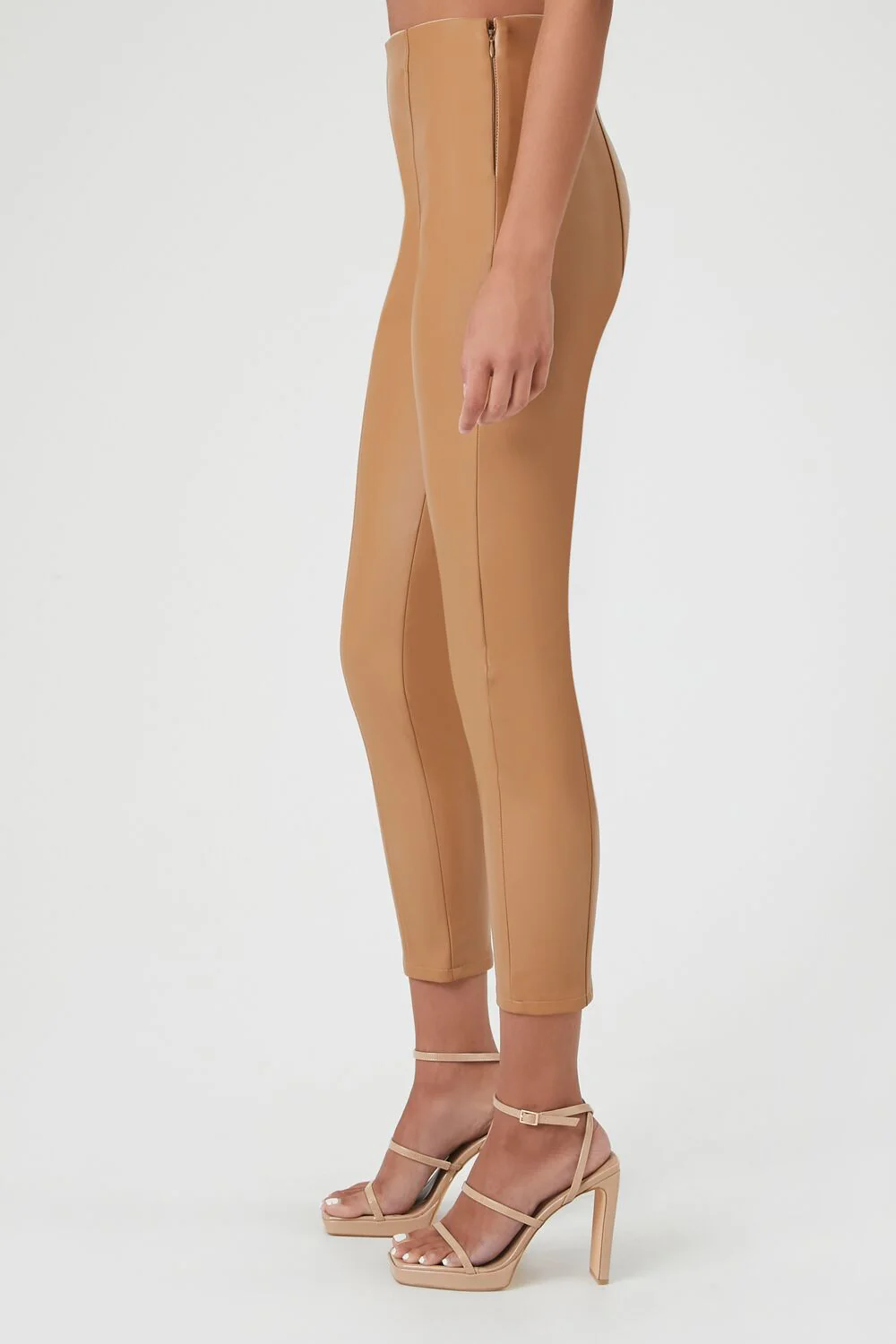 Faux Leather High-Rise Ankle Pants - Image 3