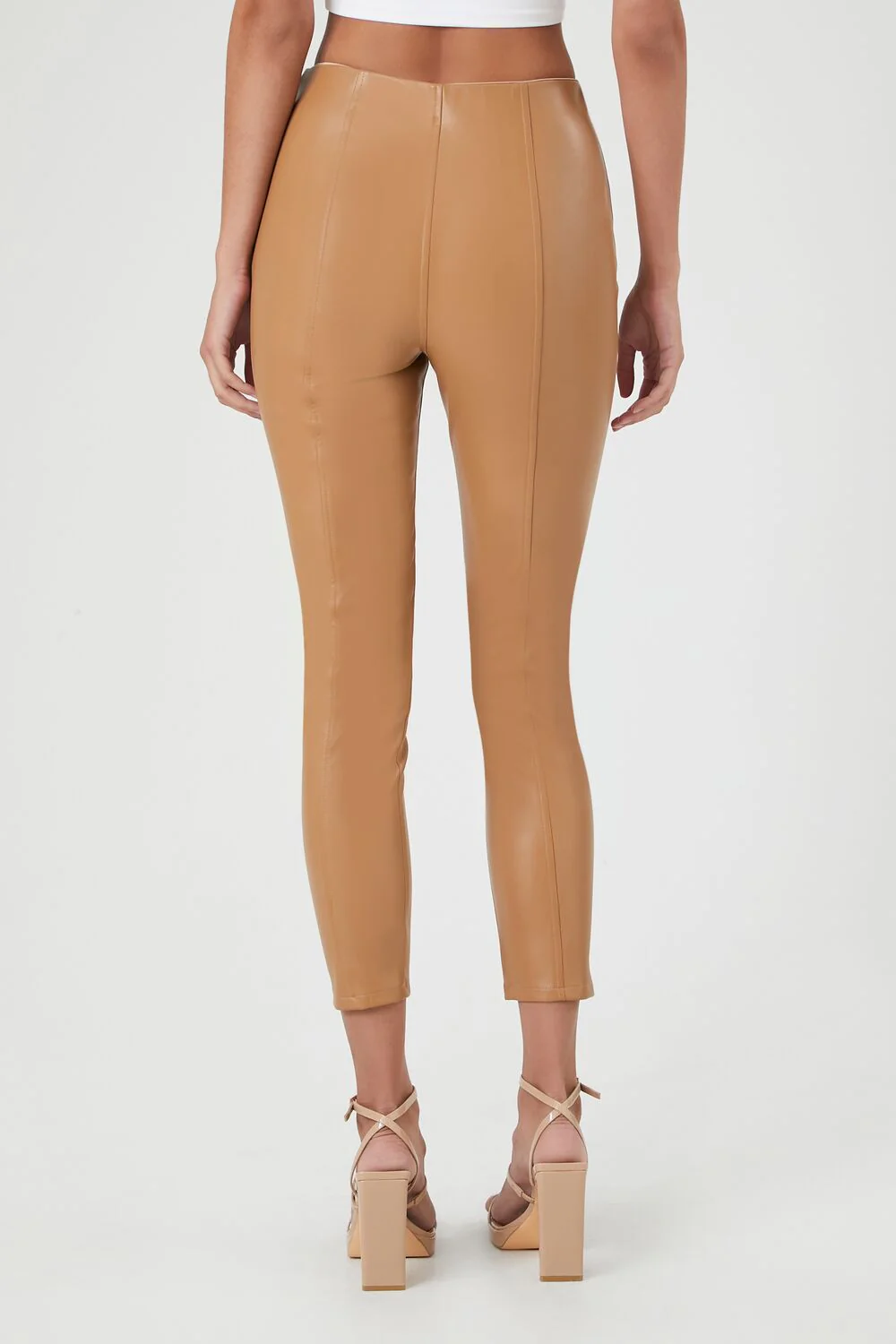 Faux Leather High-Rise Ankle Pants - Image 4