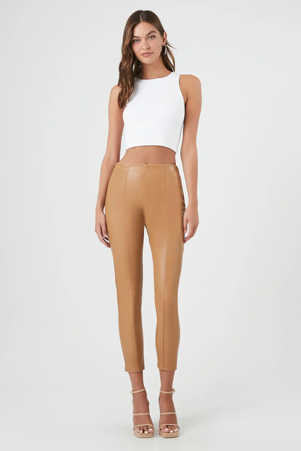 Faux Leather High-Rise Ankle Pants - Image 5