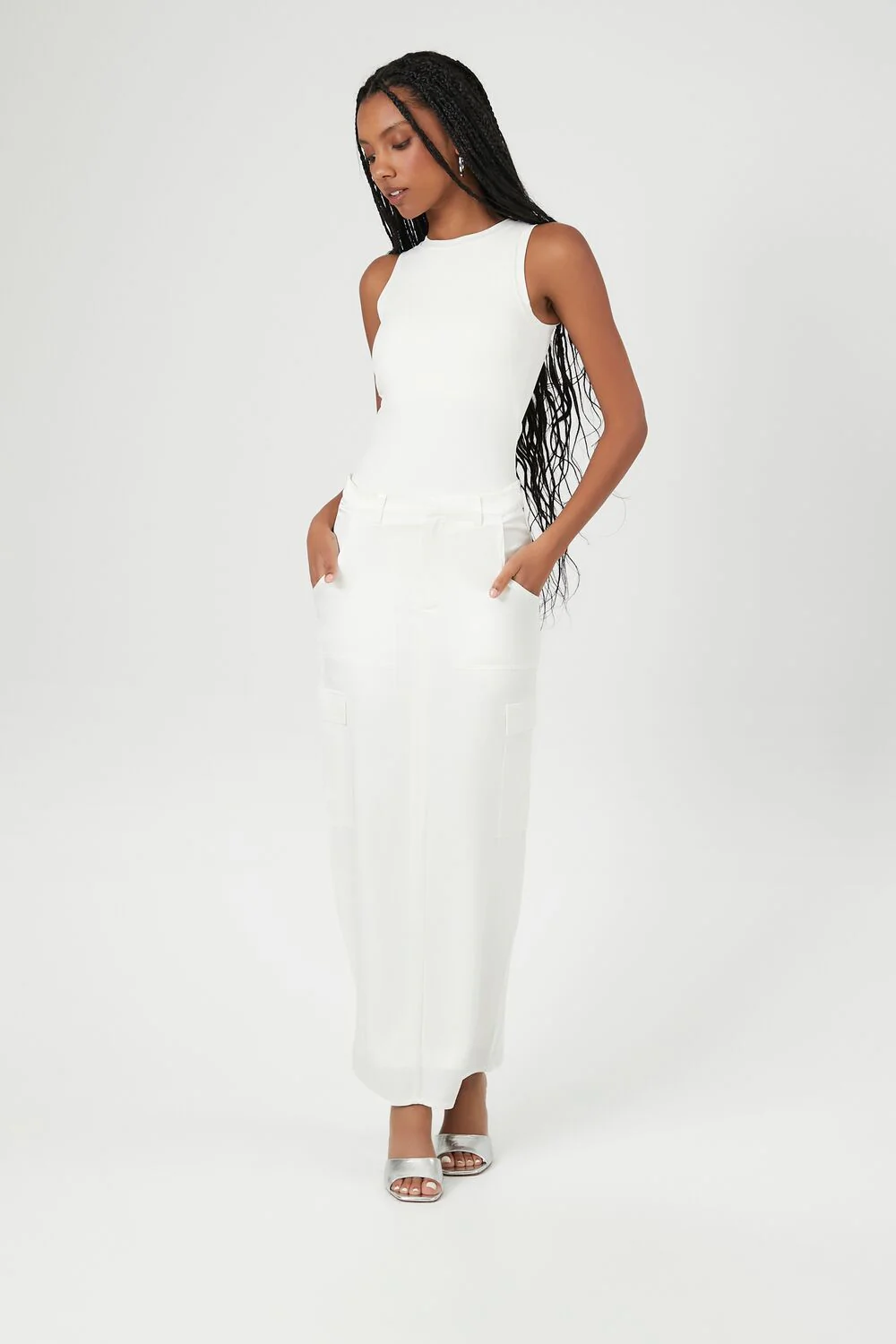 Satin Slit Midi Skirt - Image 6