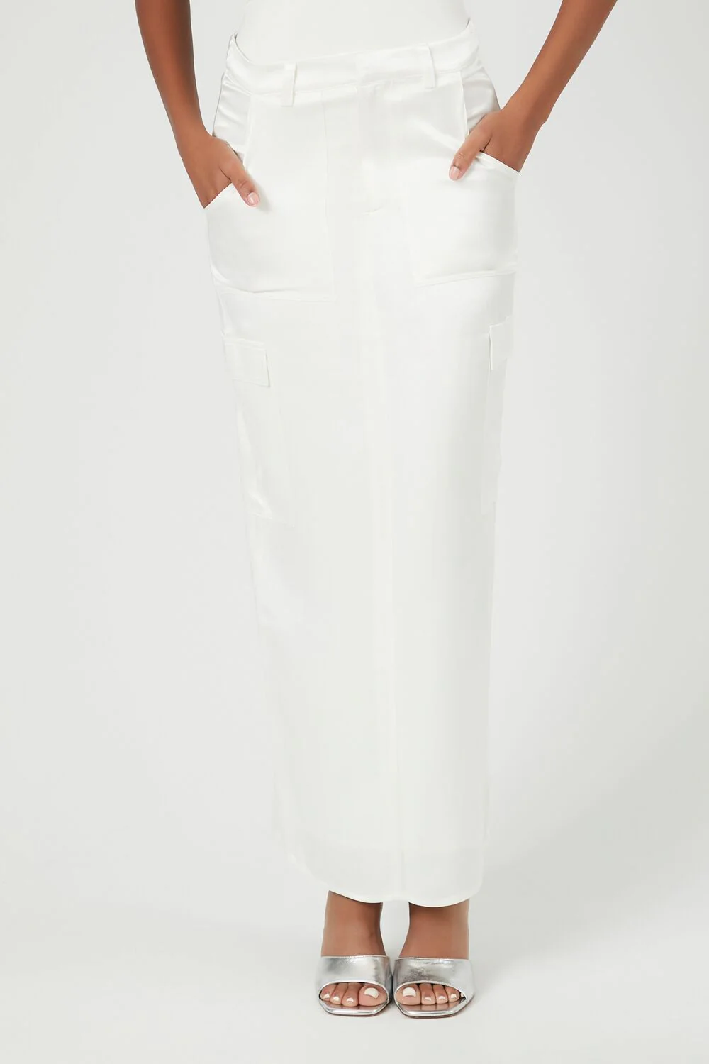 Satin Slit Midi Skirt - Image 7