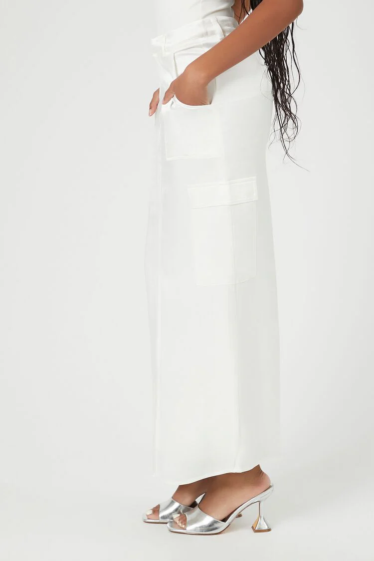 Satin Slit Midi Skirt - Image 8