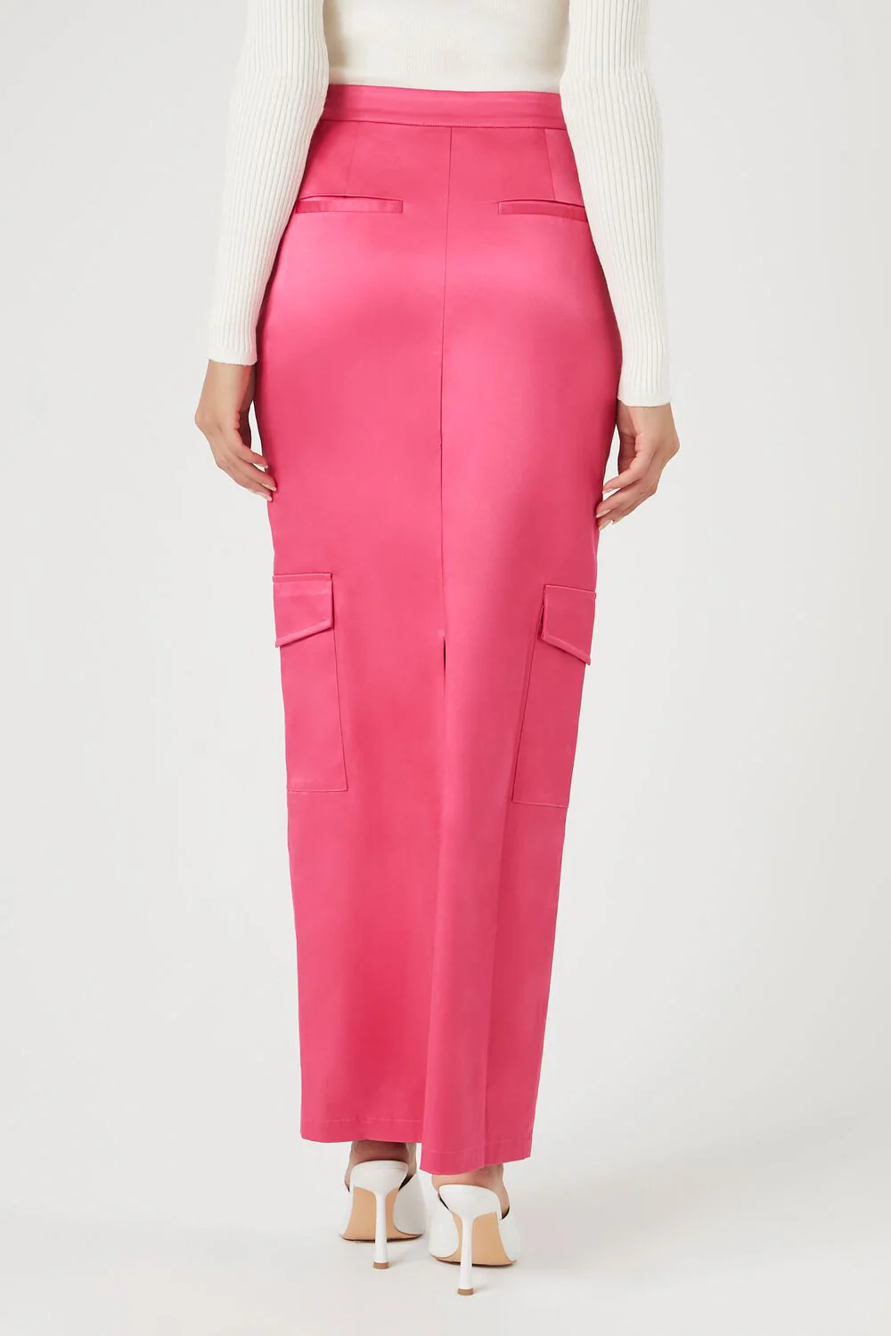 Satin Cargo Maxi Skirt - Image 9