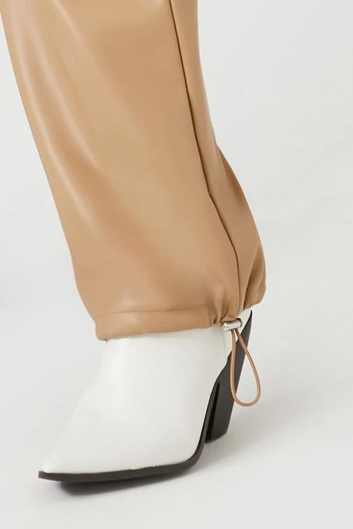 Faux Leather Cargo Pants - Image 14