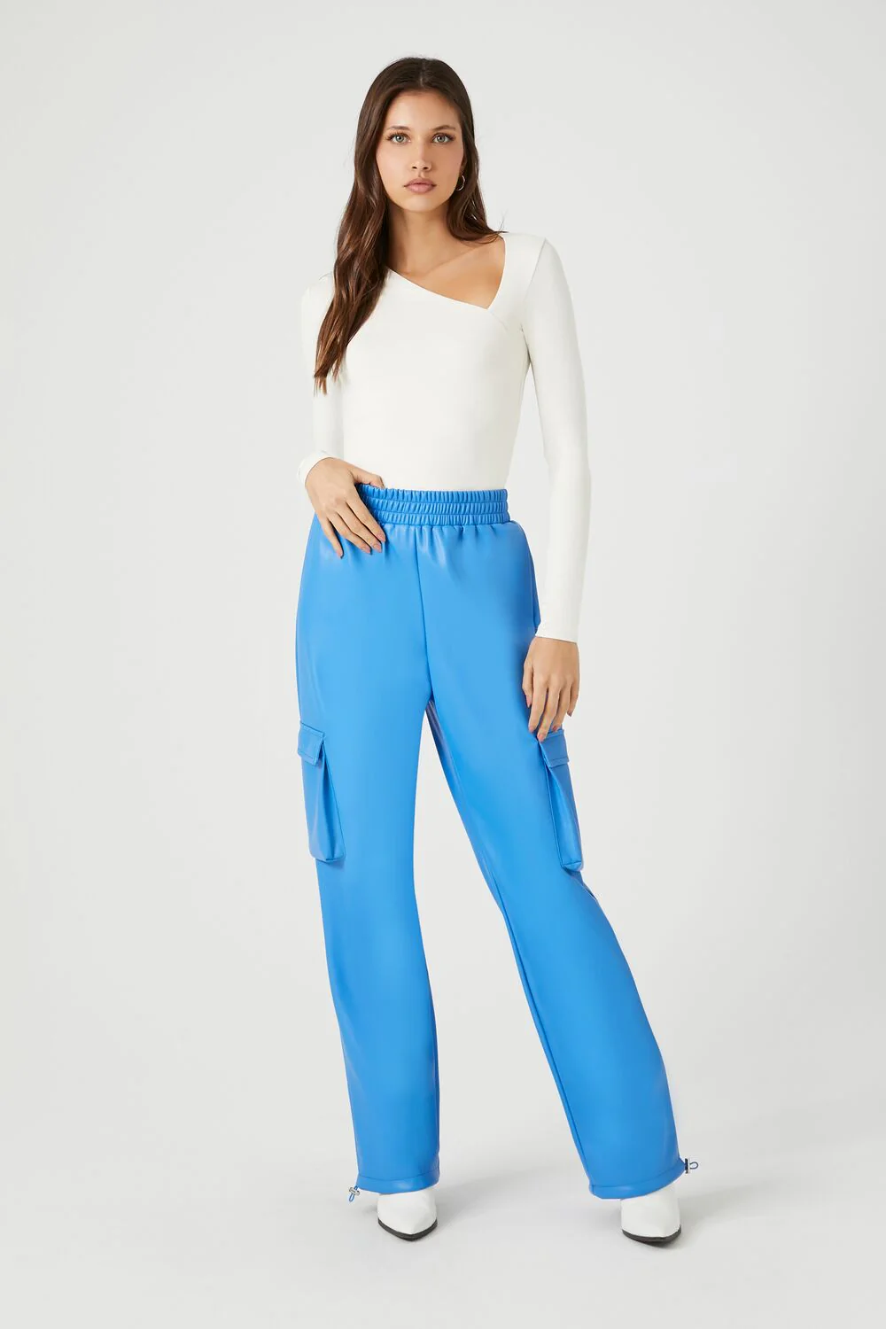 Faux Leather Cargo Pants - Image 15