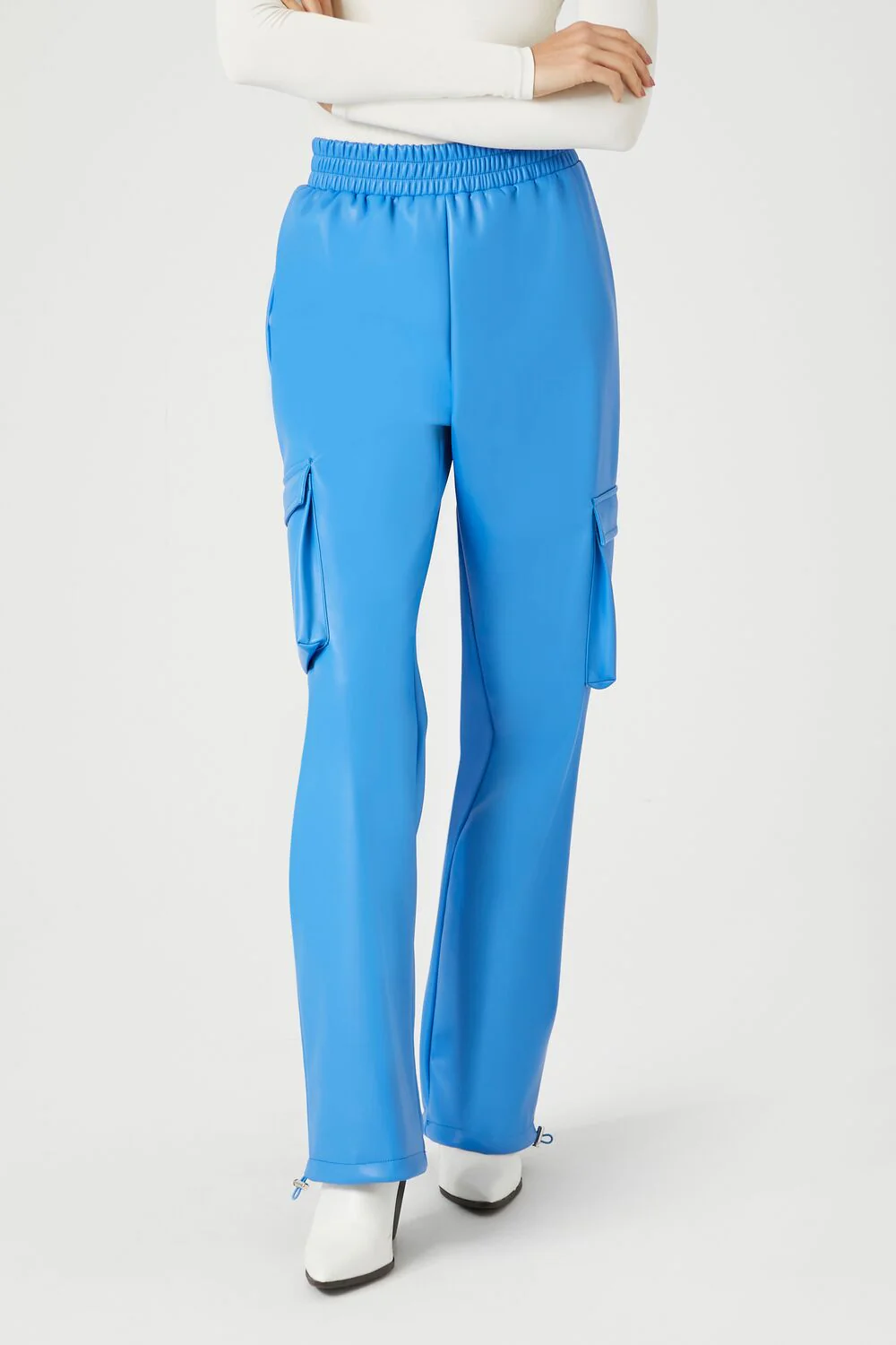 Faux Leather Cargo Pants - Image 16