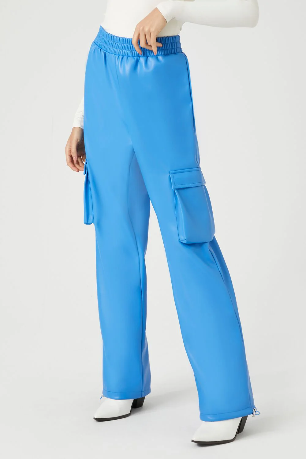 Faux Leather Cargo Pants - Image 17