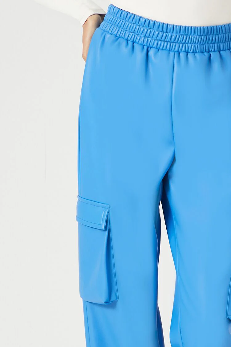 Faux Leather Cargo Pants - Image 19