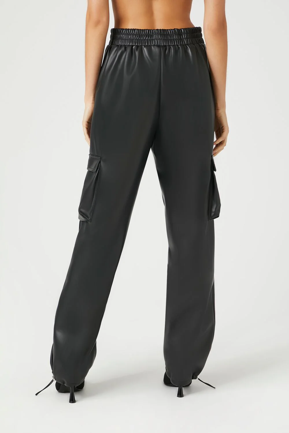 Faux Leather Cargo Pants - Image 4