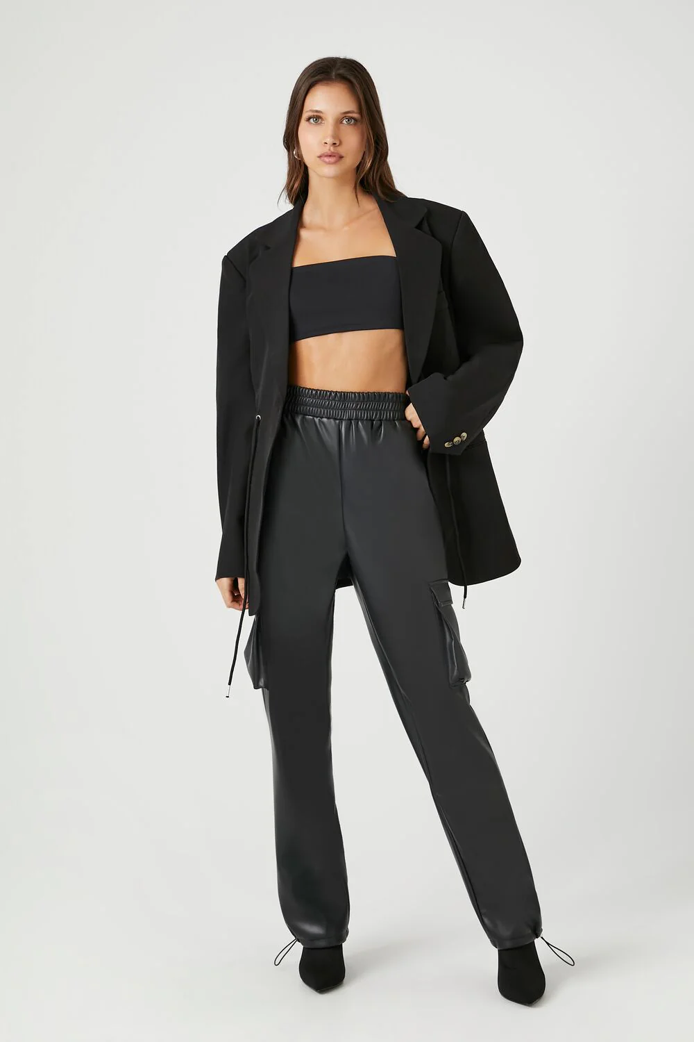 Faux Leather Cargo Pants - Image 5