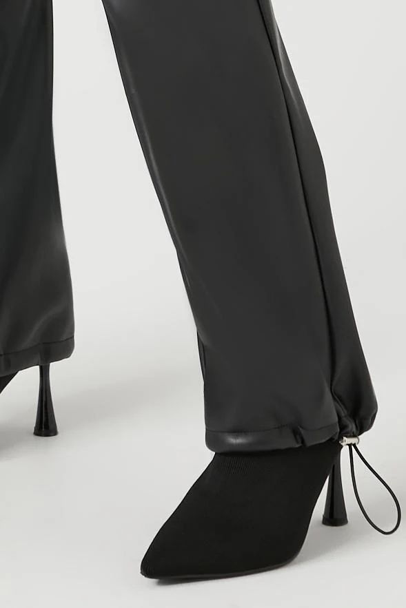 Faux Leather Cargo Pants - Image 7
