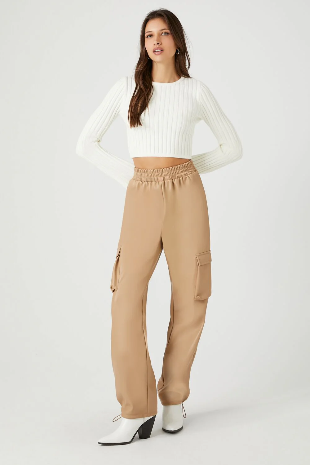 Faux Leather Cargo Pants - Image 8